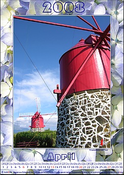 Themenkalender Azoren - Windmühlen auf Faial